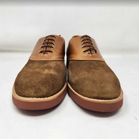 Men\'s 9.5 J Crew saddle shoes in leather and English suede oxfords Camel Tan main image 5